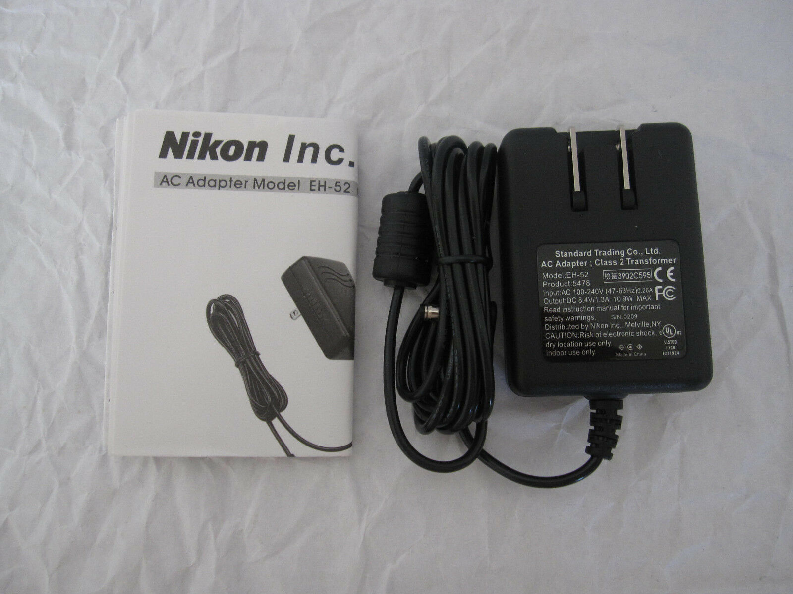 *Brand NEW*Nikon EH-52 Class 2 Transformer 8.4V 1.3A Ac Adapter - Click Image to Close